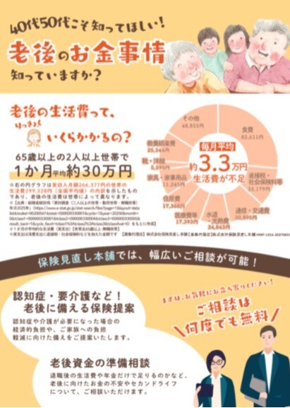 【3F 保険見直し本舗】老後のお金事情知っていますか？